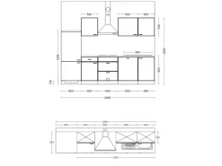 Flex-Well Küchenzeile Florida 280 cm Weiß Matt - Sonoma Eiche