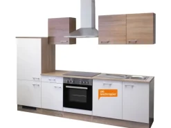 Flex-Well Küchenzeile Florida 280 cm Weiß Matt - Sonoma Eiche