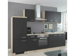 Flex-Well Küchenzeile Lara 270 cm Anthrazit San Remo Eiche hell
