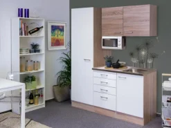 Flex-Well Singleküche 150 cm Florida Weiß-Sonoma Eich