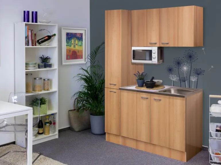 Flex-Well Singleküche 130 cm Nano Buche