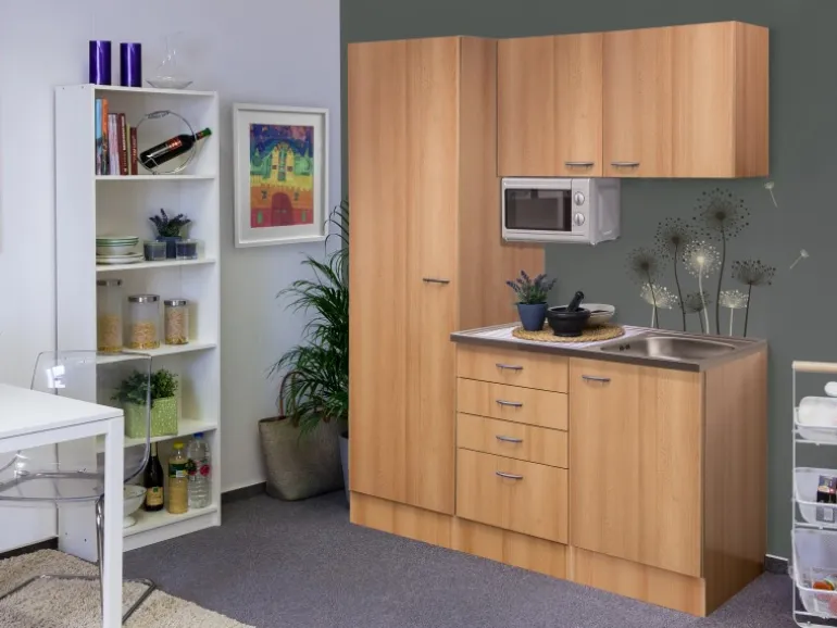 Flex-Well Singleküche 150 cm Nano Buche