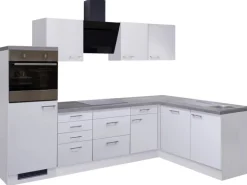 Flex-Well Winkelküche Joelina 280 cm Weiß Seidenmatt