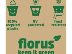 Florus Pflanztopf Mediterran Quadro 40 cm x 40 cm x 32 cm Anthrazit