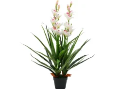 furnicato Künstliche Cymbidium Orchideenpflanze mit Topf 100 cm Grün