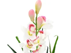 furnicato Künstliche Cymbidium Orchideenpflanze mit Topf 100 cm Grün