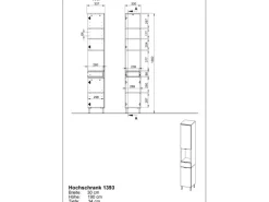 Germania Hochschrank Arcena 1393 Graphit 30 cm x 190 cm x 34 cm