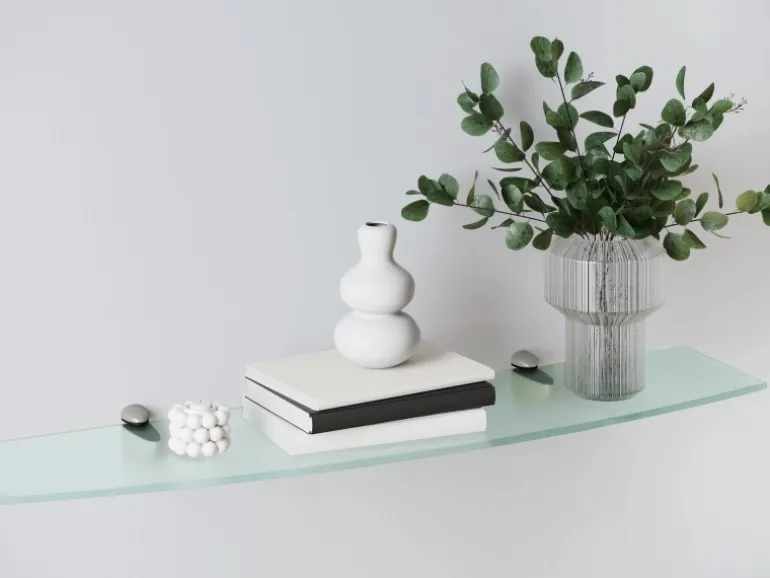 Glasregal Bransley 0,6 cm x 80 cm x 20 cm Gebogen Satiniert