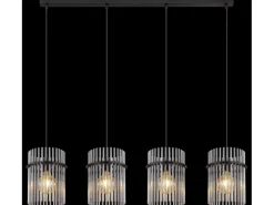 Globo Hängeleuchte Gorley Metall Schwarz/Rauchfarben 4-flammig