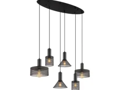 Globo Hängeleuchte Jedd Schwarz 6-flammig