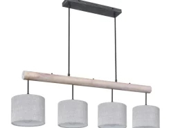 Globo Pendelleuchte Roger 4-flammig Schwarz-Grau