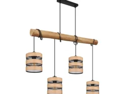 Globo Pendelleuchte Soeni 4-flammig Schwarz matt 850 x 150 x 1200 mm