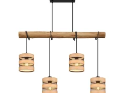 Globo Pendelleuchte Soeni 4-flammig Schwarz matt 850 x 150 x 1200 mm