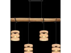 Globo Pendelleuchte Soeni 4-flammig Schwarz matt 850 x 150 x 1200 mm