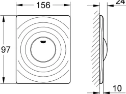 Grohe Abdeckplatte Surf 1-Mengen-Betätigung Chrom