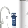 Grohe C-Auslauf Armatur und Boiler Red Duo L-Size Supersteel