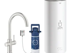 Grohe C-Auslauf Armatur und Boiler Red Duo L-Size Supersteel