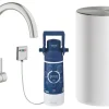 Grohe C-Auslauf Armatur und Boiler Red Duo M-Size Supersteel