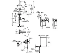 Grohe C-Auslauf Armatur und Boiler Red Duo M-Size Supersteel