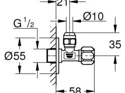 Grohe Eckventil Chrom 1/2" x 3/8"