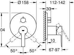 Grohe Einhandbatterie mit 3-Wege-Umstellung Lineare Chrom