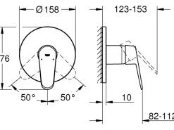 Grohe Einhand-Brausebatterie Eurodisc Cosmopolitan Chrom