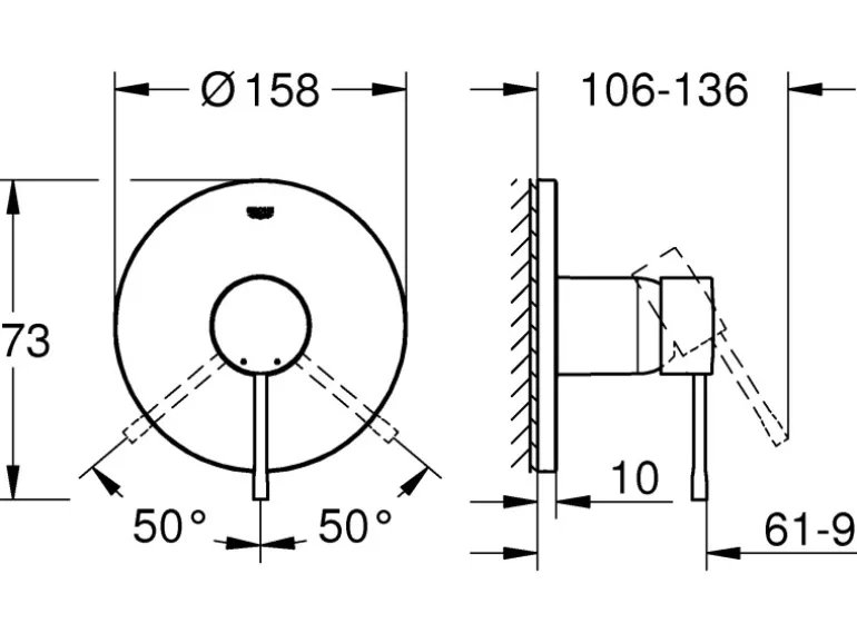 Grohe Einhand-Brausebatterie für Unterputz Essence Hard Graphite