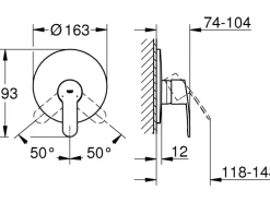 Grohe Einhand-Brausebatterie für Unterputz Eurostyle C