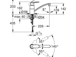 Grohe Einhand-Spültischbatterie Eurosmart C DN 15
