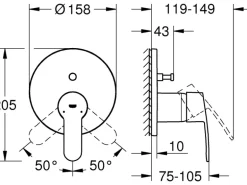 Grohe Einhand-Wannenbatterie Eurostyle Cosmopolitan Chrom