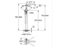 Grohe Einhand-Wannenbatterie Essence Bodenmontage Chrom