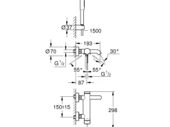 Grohe Einhand-Wannenbatterie Essence Chrom