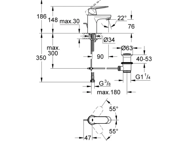 Grohe Einhand-Waschbeckenarmatur Eurosmart C SilkMove Chrom