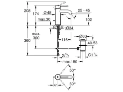 Grohe Einhand-Waschbeckenarmatur Essence S-Size Cool Sunrise