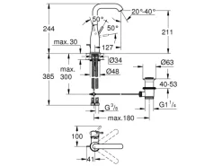 Grohe Einhand-Waschbeckenarmatur Essence L-Size Warm Sunset gebürstet