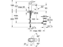 Grohe Einhand-Waschbeckenarmatur Eurocube Eco S Chrom