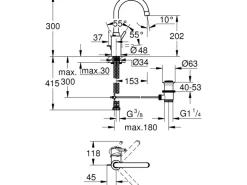 Grohe Einhand-Waschtischbatterie Concetto L-Size Chrom