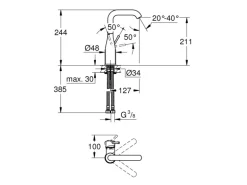 Grohe Einhand-Waschtischbatterie Essence L-Size Chrom