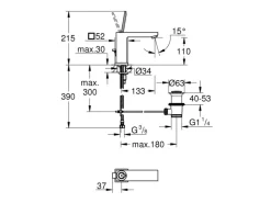 Grohe Einhand-Waschtischbatterie Eurocube Joy M-Size Chrom