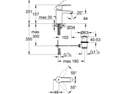 Grohe Einhand-Waschtischbatterie Eurostyle C S-Size Chrom