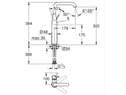 Grohe Einhand-Waschtischbatterie Essence XL-Size Cool Sunrise gebürstet