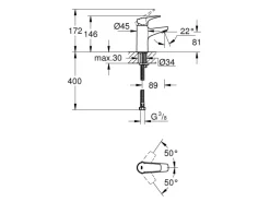 Grohe Einhand-Waschtischbatterie BauFlow Chrom S-Size