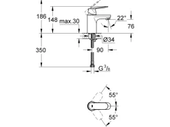 Grohe Einhand-Waschtischbatterie Eurosmart C S-Size Chrom