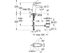 Grohe Einhand-Waschtischbatterie Eurodisc C S-Size Chrom