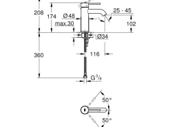 Grohe Einhand-Waschtischbatterie Essence S-Size Cool Sunrise