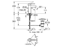 Grohe Einhand-Waschtischbatterie Essence S-Size Chrom 2,8 cm Keramikkartusche