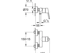Grohe Einhebelmischer Feel für Brause Chrom