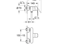 Grohe Eurostyle C Einhand-Brausebatterie DN 15 Aufputz