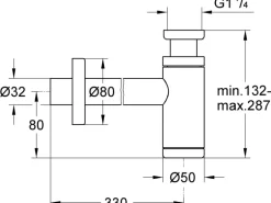 Grohe Geruchsverschluss Waschtisch 1 1/4" Cool Sunrise gebürstet