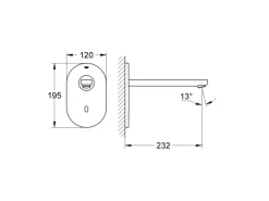 Grohe Infrarot-Elektronik für Waschtisch-Wandarmatur Eurosmart CE Ausl. 23,2 cm
